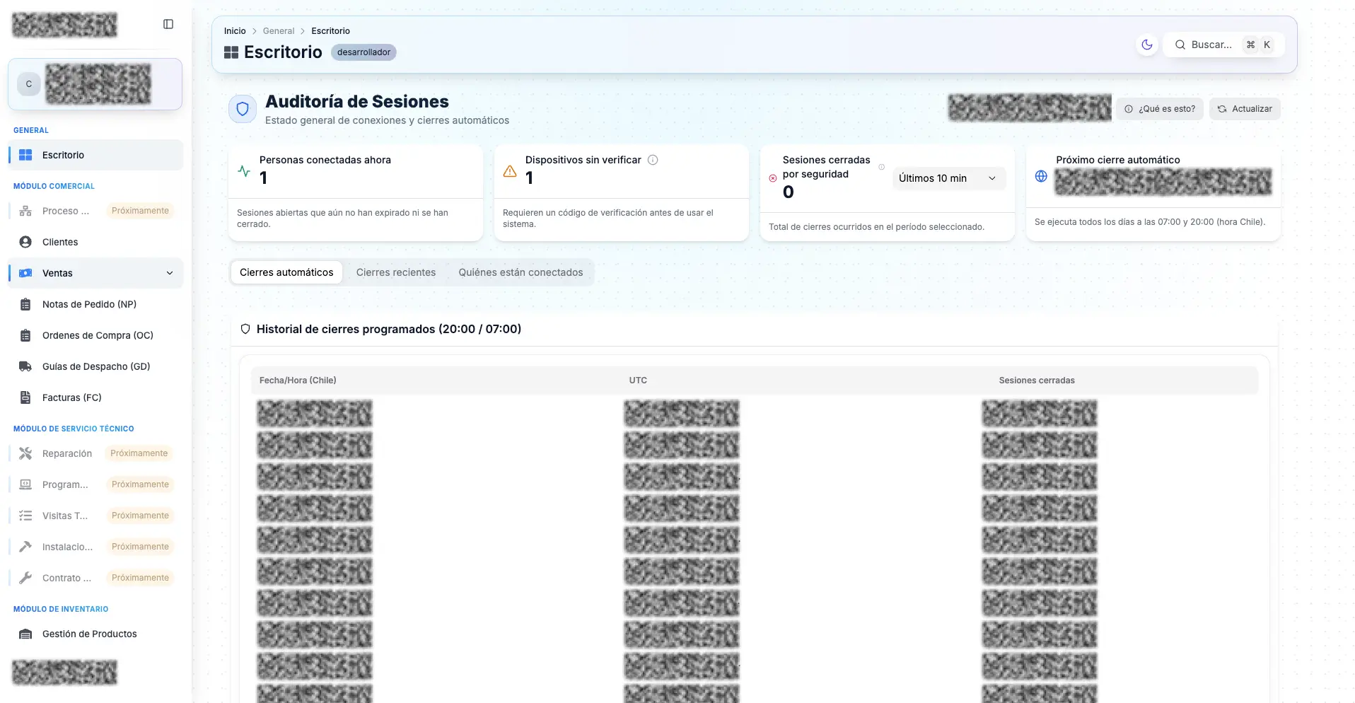 ERP a medida en Chile para gestión de inventario y compras — Andes‑TEC