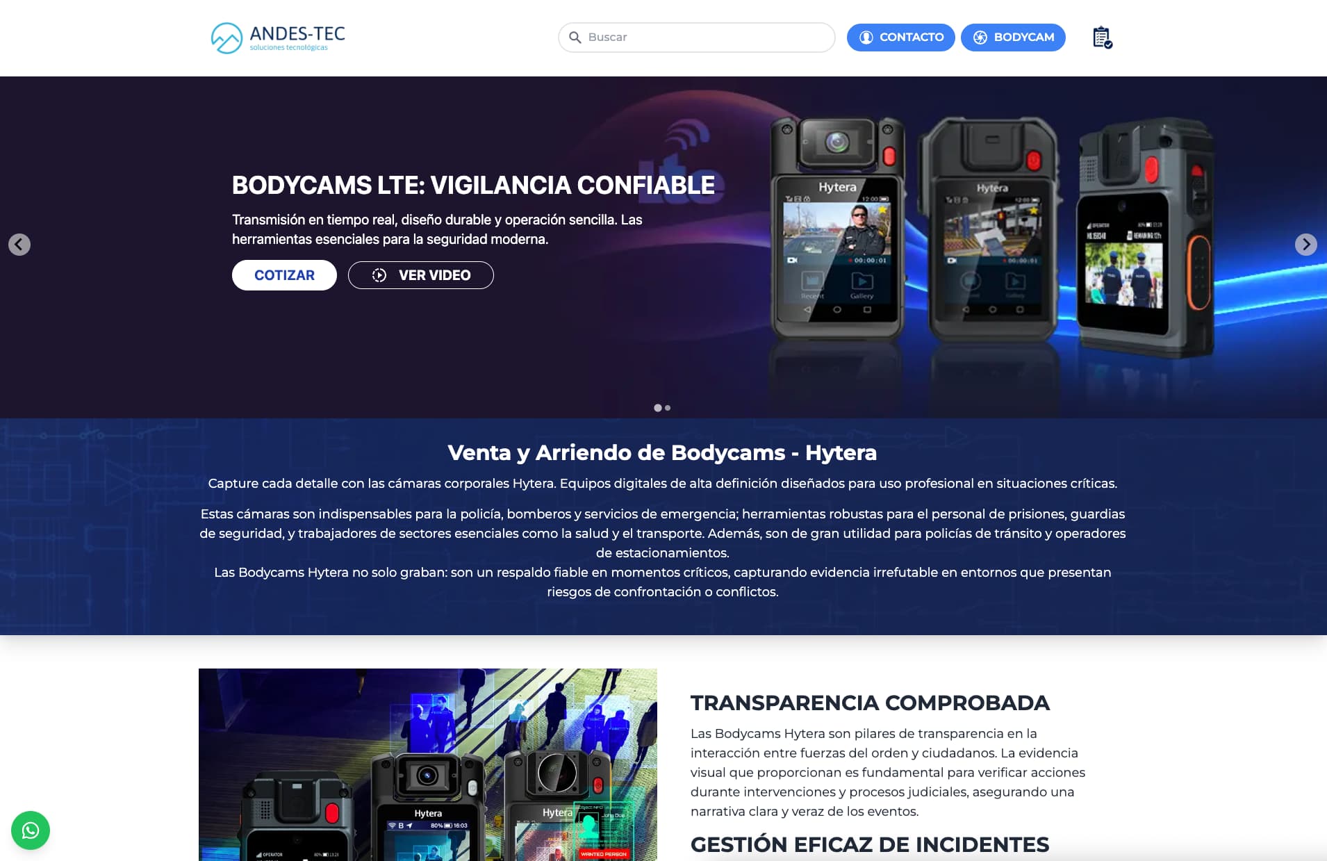 Landing de bodycams y seguridad en Chile